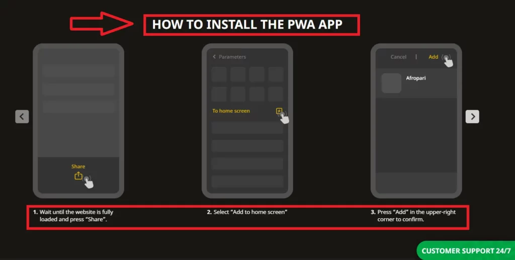 Afropari iOS App Installation