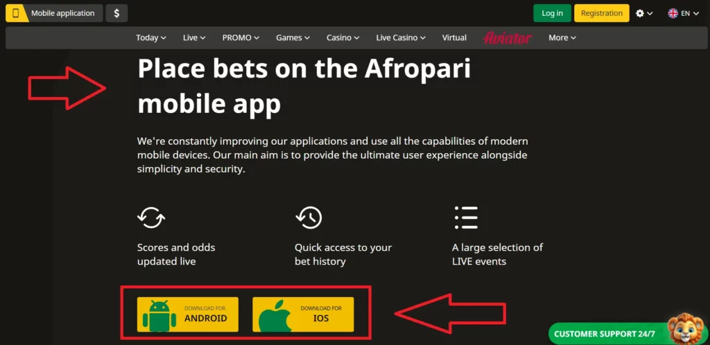 Mobile Betting via the Afropari App
